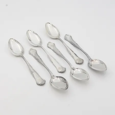 Kuusi ruokalusikkaa, kaiverrettu, pituus 17cm, 813,  Paino: 214,7 g