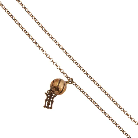 Kaulakoru, Kalevala, Neitsyt Marian monogrammi, pituus 72cm, riipuksen korkeus 60mm, pronssia