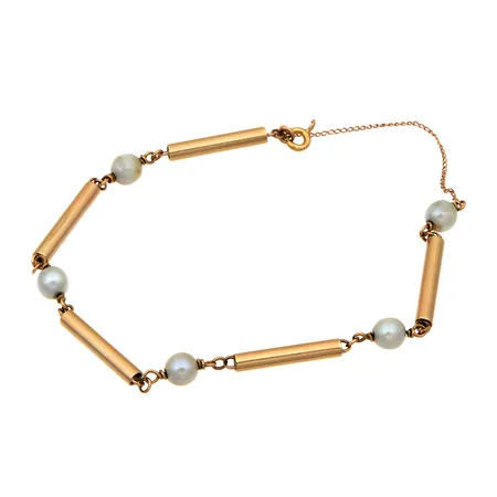 Viallinen helmirannekoru, 585br, Paino: 7,3 g