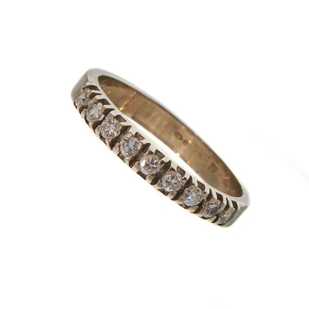 Timanttisormus 9xn0.03ct, koko 18, kaiverrettu, 750br, valkokultaa,  Paino: 3,3 g