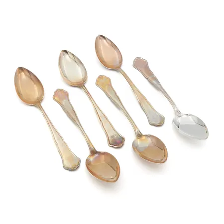 Kuusi ruokalusikkaa, kaiverrettu, pituus 17cm, 830, Paino: 201,3 g