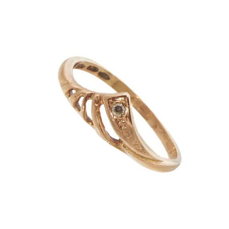 Timanttisormus 1xn.0.005ct, koko 14¾, 585br, Paino: 1,1 g