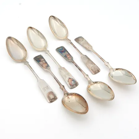 Kuusi ruokalusikkaa, pituus 20cm, kaiverrettu, 813, Paino: 287,7 g