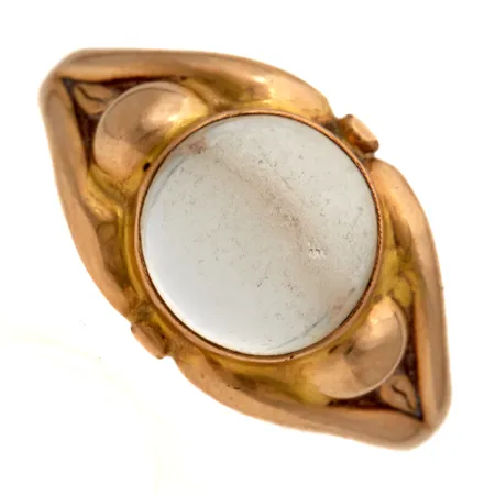 Kivisormus, kivessä kulumaa, koko 17½, 585br,  Paino: 2,9 g