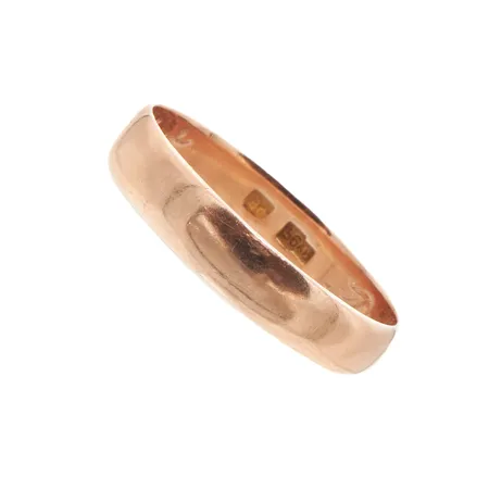 Sileä sormus, koko 21, kaiverrettu, 585,  Paino: 3,1 g