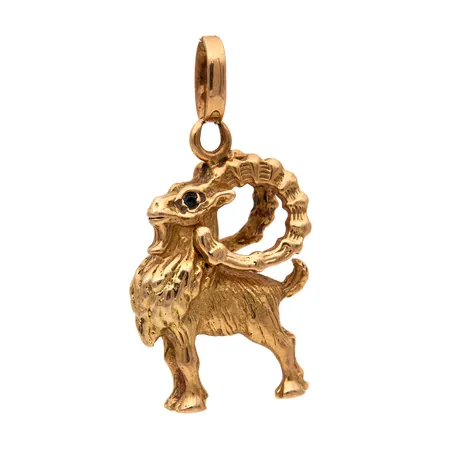 Kivihoroskooppi-riipus, Oinas, korkeus 35mm, riipus lenkki kulunut, 585br,  Paino: 10,6 g