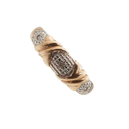 Timanttisormus 3xn.0.005ct, koko 14¾, 585br, kelta- ja valkokulta,  Paino: 1,6 g