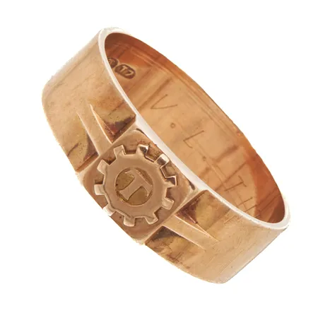 Ammattisormus, koko 21, kaiverrettu, 585,  Paino: 7,1 g