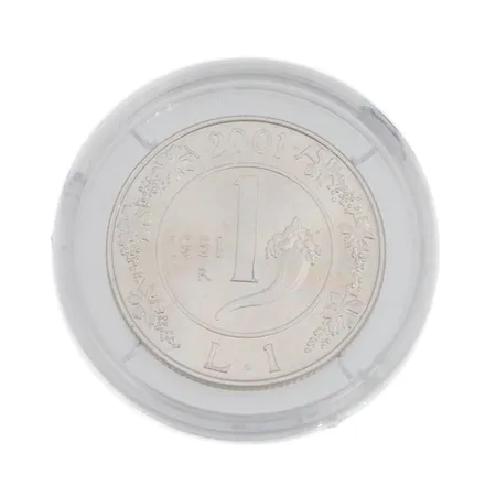 Hopearaha, Italia 2001, 1 liira, 835, Paino: 6 g