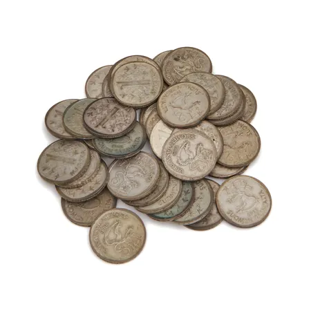 40 hopeista markkaa 1 markka, vuodet 1964, 1965, 1966 ja 1967, 350, Paino: 255,6 g