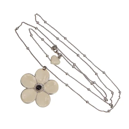 Emaloitu kaulakoru, riipuksen korkeus 45mm, ketjun pituus 90cm, 925br, Paino: 13,3 g