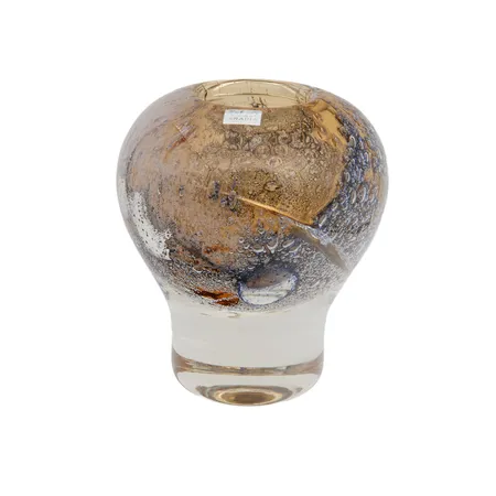 Taidelasiesine Vulcano, signeeraus Heikki Orvola Nuutajärvi Nordsjö, korkeus 130mm