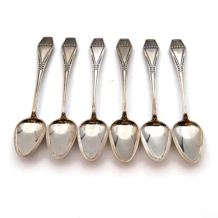 Kuusi kahvilusikkaa, Suomi, pituus 118mm, 830, Paino: 81,5 g