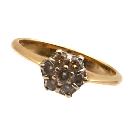 Timanttisormus 7xn.0.05ct, koko 16¼, 750,  Paino: 3,1 g