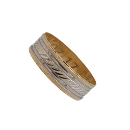 Kuvoitu sormus, kaiverrettu, koko 18½, 585, Paino: 1,3 g