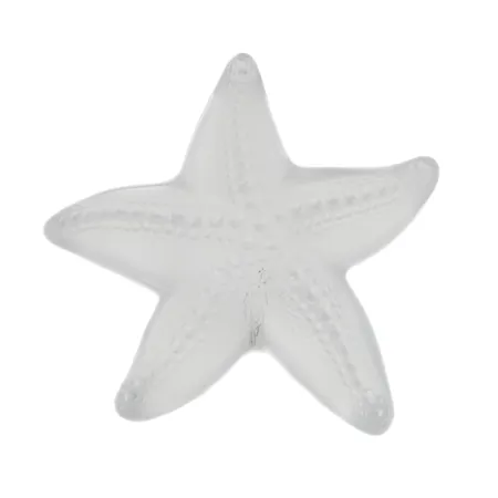 Koriste-esine / paperipaino Lalique, meritähti, mitat 10x10cm, mattavaalea