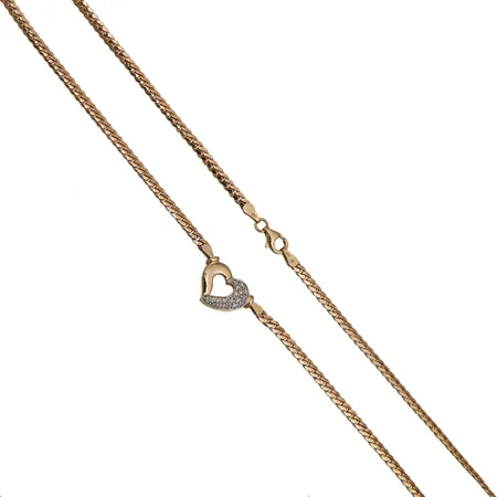 Timanttikaulakoru 18xn.0.005ct, pituus 43,5cm, 585, Paino: 6,3 g