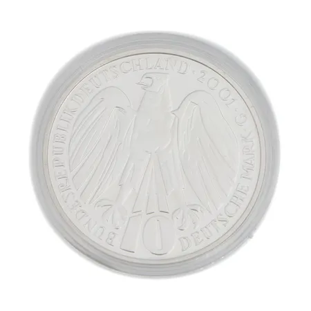 Hopearaha, Saksa, 10 Mark, 2001, Federal Court of Constitution 50th, 925, Paino: 15,5 g
