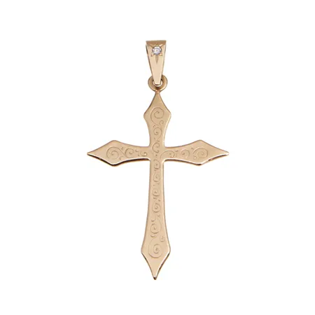 Ristiriipus timantilla 1xn.0.08ct, Käsityö, korkeus 70mm, 585, Paino: 8,7 g