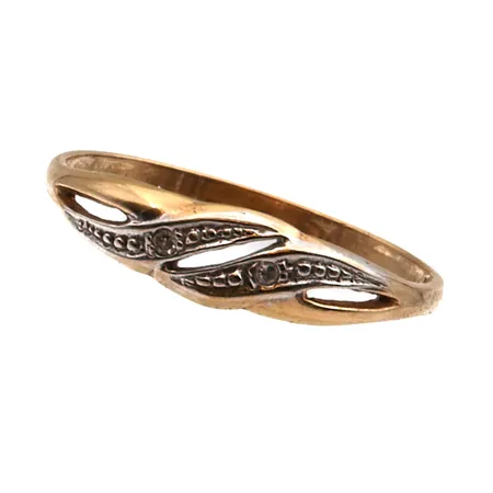 Timanttisormus 2xn.0.005ct, koko 17, 585,  Paino: 1 g