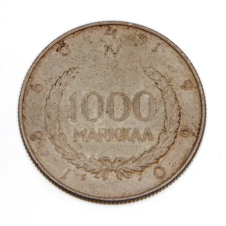 Hopearaha, Suomen markka 100 vuotta 1960, 1000mk, 875, Paino: 14 g