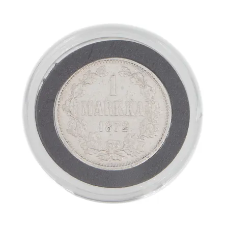1 Markka, 1872, 868 hopea, Paino: 5 g