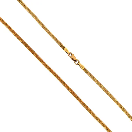 Kuvioitu käärmekaulaketju, pituus 47cm, leveys 3mm, 585, Paino: 9,5 g