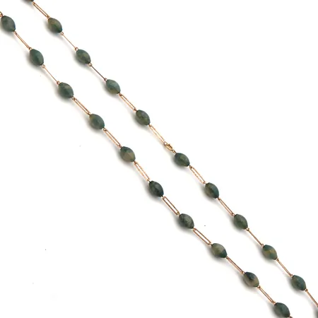 Kivikaulakoru, pituus 70cm, kivien leveys 8mm, Alppikulta Oy, vuodelta 1970, 585br, Paino: 30,1 g