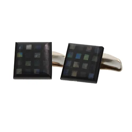 Kivikalvosinnapit, mitat 14x14mm, 925br, Paino: 6,6 g