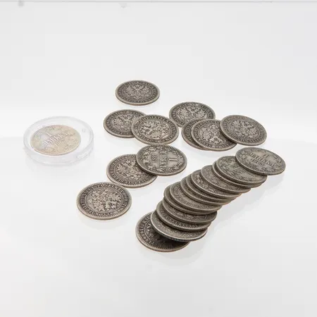 Suomalaisia hopeamarkkoja 1865-1892, 868, Paino: 120,4 g