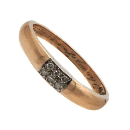 Timanttisormus 6xn.0.01ct, kaiverrettu, koko 16¼, 585, Paino: 1,9 g