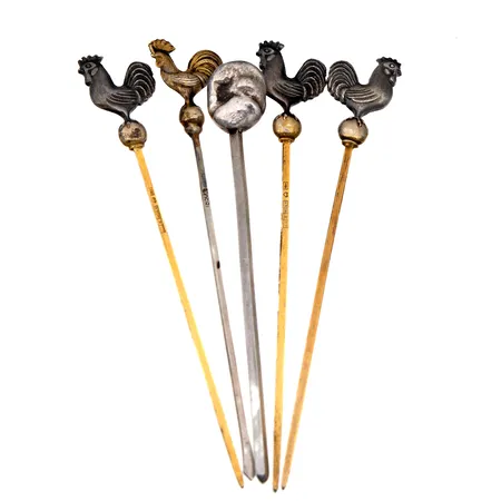 Viisi cocktailtikkua, pituudet 84-92mm, 830,  Paino: 22,8 g