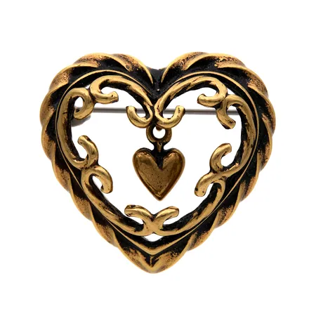 Rintaneula, Talon sydän, Kalevala, mitat 27x25mm, pronssia