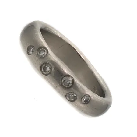 Timanttisormus 6xn.0.03-0.05ct, koko 17¼, 950pt, Paino: 10,8 g