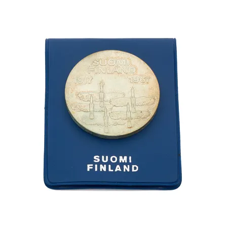 Juhlaraha, 10 markkaa, Itsenäinen Suomi 50 vuotta 1917 -1967, Suomi, 900, Paino: 24,1 g