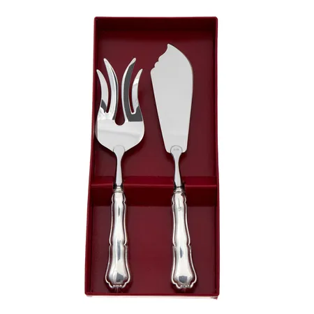 Kakkuatrain ja -veitsi, Chippendale, pituudet 210mm ja 230mm, rasia, 830br,  Paino: 173,3 g