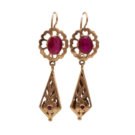 Kivikorvakorut punnuksilla, korkeus 59mm, 585br, Paino: 12,1 g