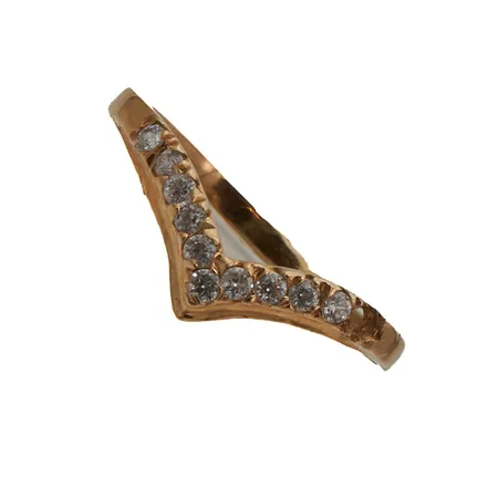 Viallinen kivisormus, runko vääntynyt ja yksi kivi irronnut, 750br, Paino: 1 g