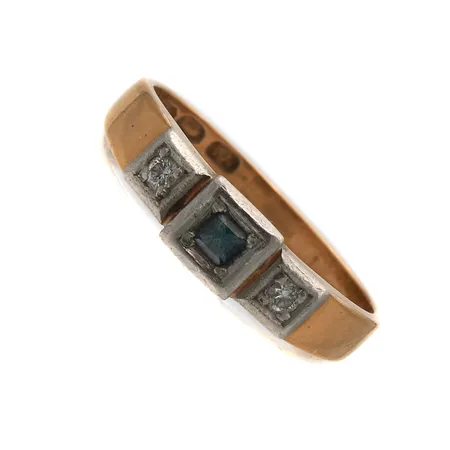 Kivisormus timanteilla 2xn.0.01ct, koko 18, 750br, Paino: 4,1 g