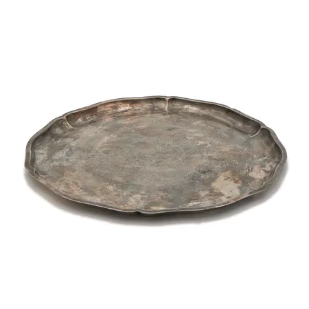 Hopealautanen, Ø 26cm, kaiverrettu, 835, Paino: 366,4 g