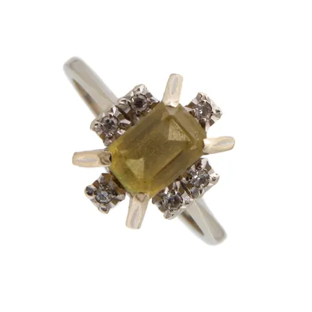 Kivisormus timanteilla 6xn.0.01ct, koko 16, 750br valkokulta,  Paino: 3,8 g