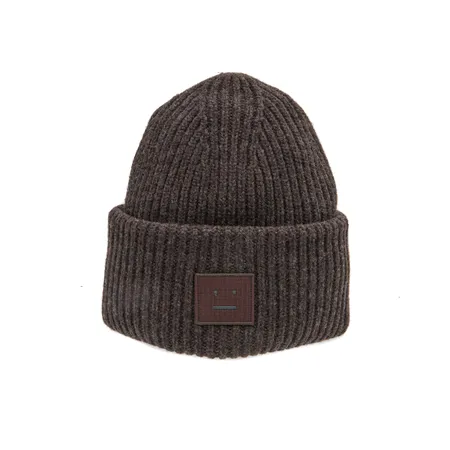 Pipo, Acne Studios, Large face logo beanie, ruskea