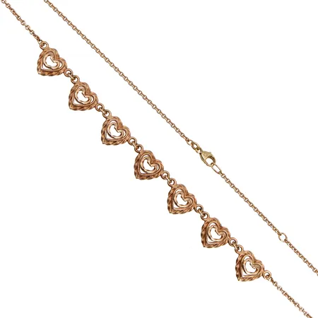 Kaulakoru, Kalevala, Talon sydän, pituus 42-45,5cm, 585,  Paino: 12,7 g