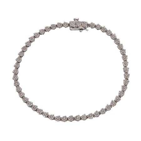 Timanttirannekoru, 357xn.0.001ct, pituus190mm, 585 valkokulta,  Paino: 6,7 g