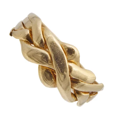 Pirunnyrkkisormus, koko 17, neljä-osainen, leimaamaton 750,  Paino: 5 g