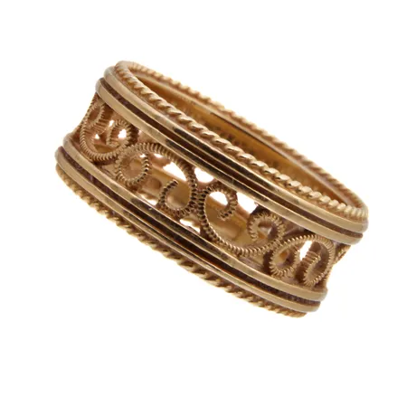 Sormus, Kalevala, Filigraani, koko 17, 750, Paino: 6,1 g