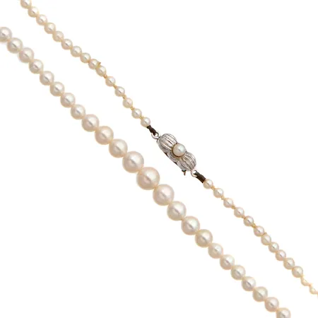Muovihelmikaulanauha hopealukolla, pituus 44,5cm, helmien Ø 3-6mm, 835br, Paino: 11 g