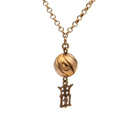 Kaulakoru Kalevala, Neitsyt Marian monogrammi, pituus 70cm, riipuksen korkeus 60mm, pronssia.