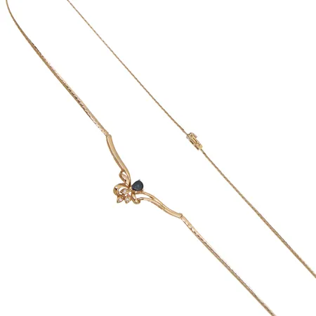 Kivikaulakoru timanteilla, 3xn.0.01ct, pituus 41cm, 585br,  Paino: 6,7 g