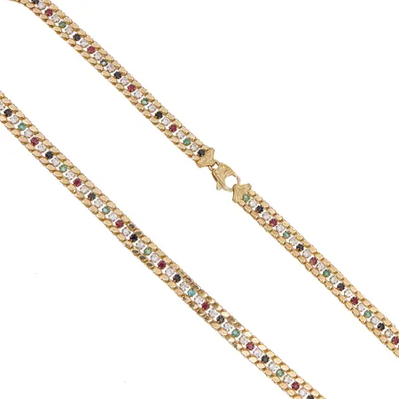 Kivikaulakoru, pituus 49cm, leveys 8mm, 585br,  Paino: 21,6 g